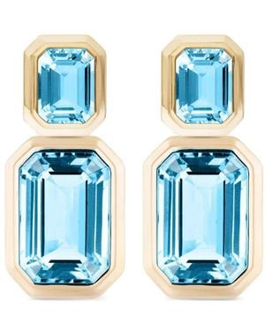 Goshwara Manhattan Topaz Earrings - Blue