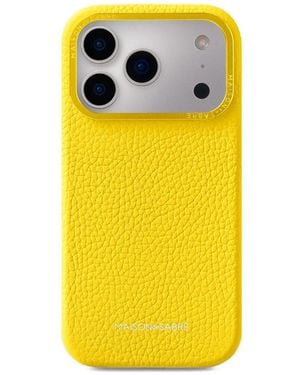 Maison De Sabre Grainy Leather Iphone 18 Pro Max Phone Case - Yellow