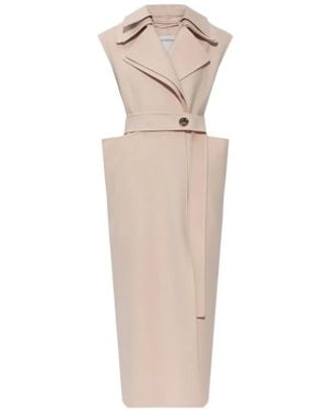 Sportmax Spsbosso Belted Sleeveless Coat - White
