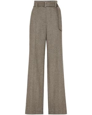 Brunello Cucinelli Hose Mit Gürtel - Grey