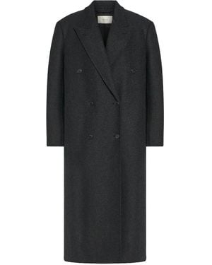 The Row Double-Breasted Felted Coat - Black