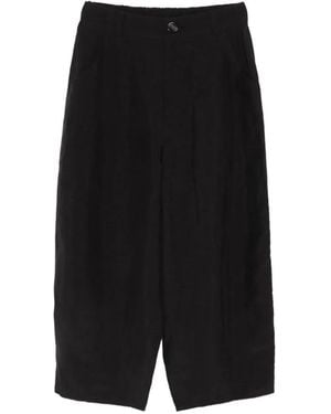 SOH Button-Fastening Palazzo Trousers - Black