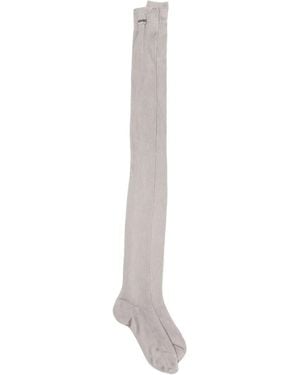 Miu Miu Ribbed Knee-High Socks - White
