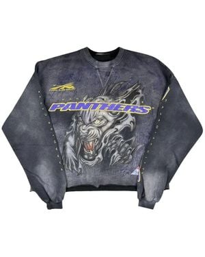 HELLSTAR Panther Graphic-Print Sweatshirt - Blue