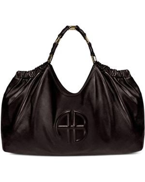 Anine Bing Borsa Tote Kate Media Con Logo Goffrato - Nero
