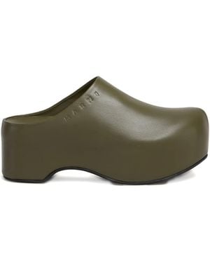 Marni Leather Platform Sandals - Brown