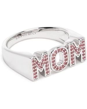 Maria Black Mom Crystal-Embelished Ring - White