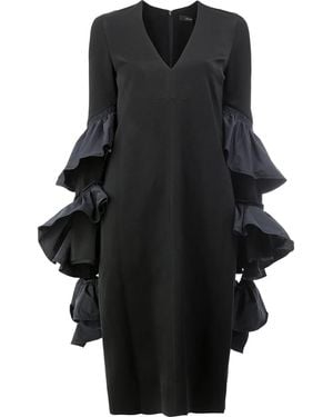 Ellery Ruffle Panel Dress - Black