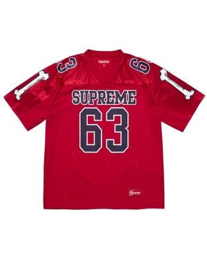 Supreme Bones Graphic-Print Football Jersey T-Shirt - Red