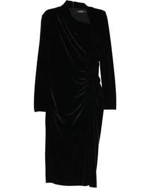 Ralph Lauren Ruched Long-sleeve Dress - Black