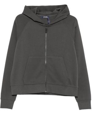 Max Mara Smmmarea Zip-Fastening Ribbed-Knit Hoodie - Grey