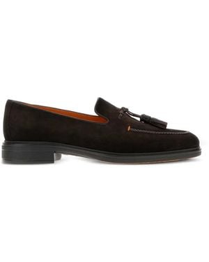 Santoni Easy Loafer Aus Wildleder - Schwarz