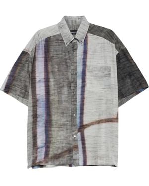 Giorgio Armani Buttoned Short-Sleeve Shirt - Grey