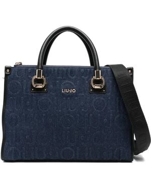 Liu Jo Logo-Detail Tote Bag - Blue