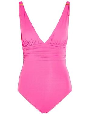 Melissa Odabash Panarea Ruched Swimsuit - Pink