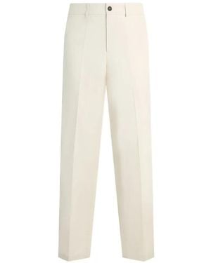 Bally Geplooide Katoenen Chino Met Knoopsluiting - Wit