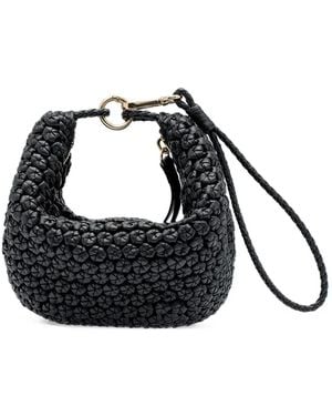 Lottusse Bolso De Hombro Noodbag Tejido De Piel De Borrego - Negro