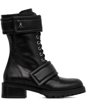 Patrizia Pepe Lace-Up Combat Boots - Black