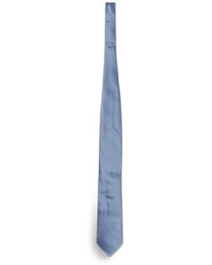 ZEGNA Jacquard-Check Silk Tie - Blue