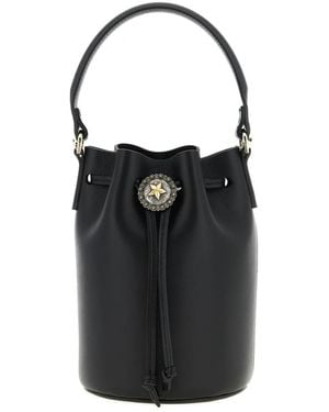 KATE CATE Star Detail Drawstring Bucket Bag - Black
