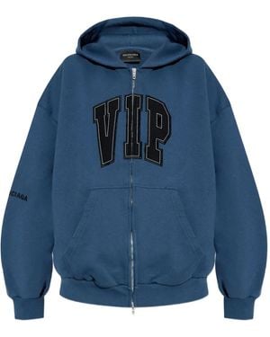 Balenciaga Pigalle Outerwear Zip-Up Hoodie in Blue | Lyst