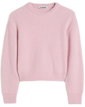 Jil Sander Sweat En Maille Nervurée - Pink