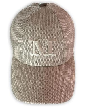 Max Mara Ice M Logo-Embroidered Woven Baseball Cap - Grey