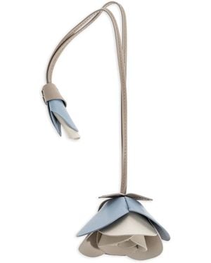 Furla Llavero con aplique floral - Blanco