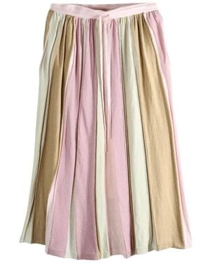 Casey Casey Striped Tie Midi Skirt - Pink