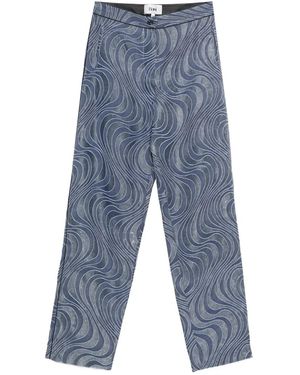 Botsi Illusion-Print Trousers - Blue