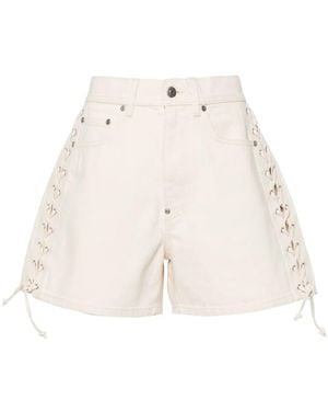 Stella McCartney Lace-Up Cotton Shorts - Natural