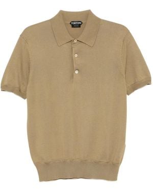 Tom Ford Polo A Maniche Corte - Neutro
