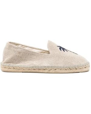 Manebí Palm-Detail Flat Espadrilles - White