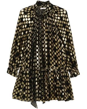 Ulla Johnson Loretta Polka-Dot Ruffled Mini Dress - Black
