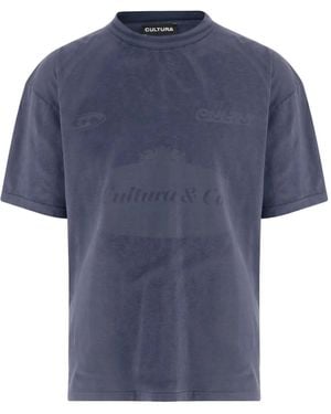 Cultura Logo Print T-Shirt - Blue