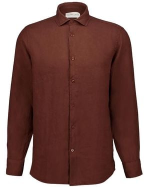Frescobol Carioca Antonio Long-Sleeve Linen Shirt - Brown