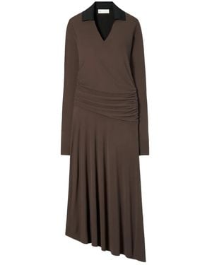 Tory Burch Abito Con Arricciatura - Marrone
