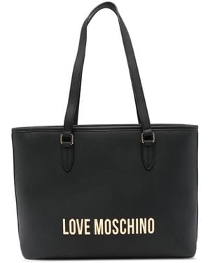 Love Moschino Sac Porté Épaule À Plaque Logo - Black
