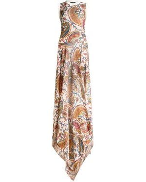 Etro Fringing Floral Paisley Maxi Dress - White