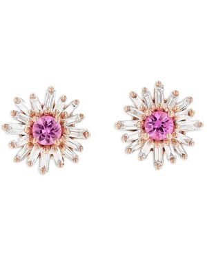 Suzanne Kalan Pendientes Con Diamante Y Zafiro - Rosa