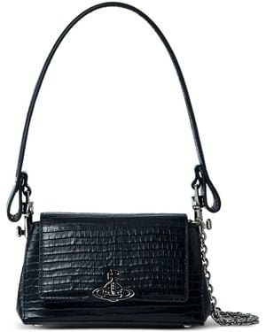 Vivienne Westwood Kleine Hazel Schultertasche Mit Kroko-Effekt - Schwarz