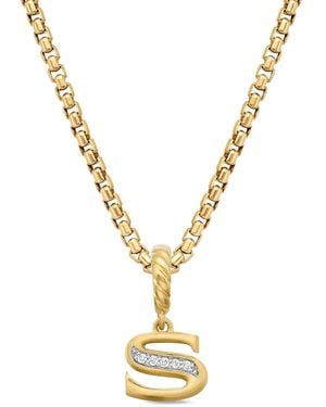 David Yurman Colgante Pavé Initial en oro amarillo de 18 ct con diamante - Metálico
