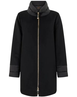 Moorer Padded Zip-Up Coat - Black