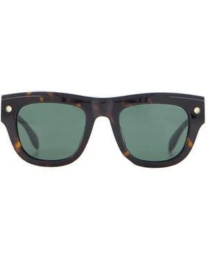 McQueen Square Frame Sunglasses - Green