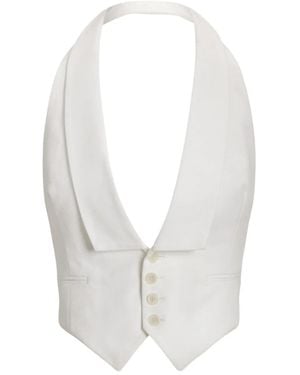 Ralph Lauren Buttoned Collar Waistcoat - White