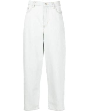 KENZO Vaqueros Rectos Con Logo Bordado - Blanco
