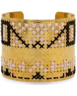 L'EIGHT STUDIO Engraved Embroidered-Motif Bracelet - Metallic
