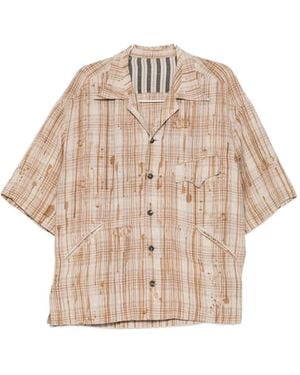 Ziggy Chen All-Over Graphic-Print Shirt - Natural