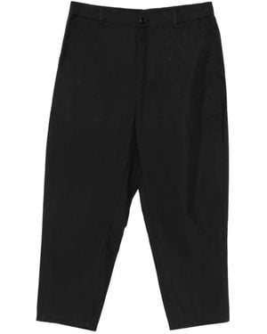 Psophia Elasticated-Waistband Cropped Trousers - Black