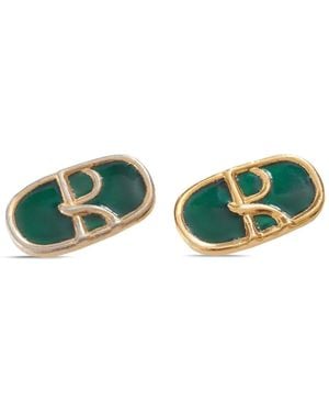 Roberta Di Camerino Enamelled Clip-On Earrings - Green